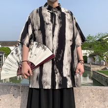 Load image into Gallery viewer, Stand Collar Tie-dye Retro Shirt