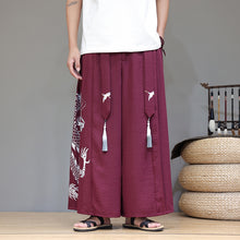 Load image into Gallery viewer, Dragon Pattern Straight Wide-leg Pants