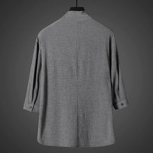 Load image into Gallery viewer, Vintage Ice Silk Loose Zen Clothes Half Sleeve T-shirt Drawstring Pants Two-Piece Set
