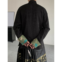 Load image into Gallery viewer, Ethnic Long-sleeved Shirt Flocked Vest Gold-woven Horse-faced Skirt Three-piece Suit