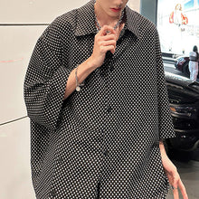 Load image into Gallery viewer, Polka Dot Bat Sleeve Short Sleeve Shirt