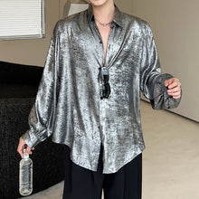 Load image into Gallery viewer, Reflective Draped Long Sleeve Shirt