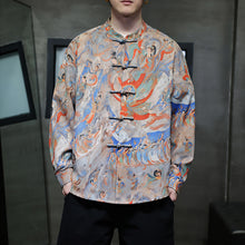 Load image into Gallery viewer, Patterned Stand Collar Button Down Shirt