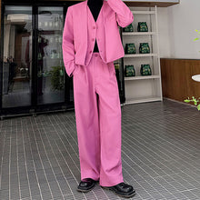 Load image into Gallery viewer, Fake Two Piece Suit Jacket Loose Straight Trousers Two Piece Set