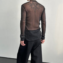 Load image into Gallery viewer, Glittery Sheer Long-Sleeved T-Shirt
