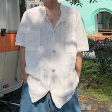 Load image into Gallery viewer, Breathable Button Knit Short Sleeve Shirt