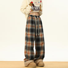 Load image into Gallery viewer, American Retro Plaid Thick Warm Trousers