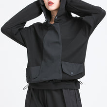 Load image into Gallery viewer, Contrast Panel Hooded Long Sleeve T-Shirt
