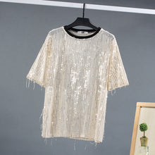 Load image into Gallery viewer, Tassel Sequin Stage Costume T-Shirt