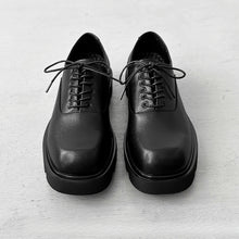 Load image into Gallery viewer, Thick-soled Square-toe Leather Shoes