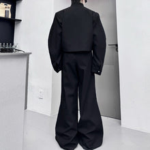 Load image into Gallery viewer, Jacket with Multiple Zippers and Wide Leg Pants Two-piece Set