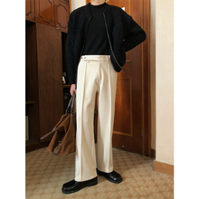 Load image into Gallery viewer, Retro Mid-waist Casual Straight-leg Loose Suit Pants