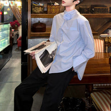 Load image into Gallery viewer, French Stand Collar Rose Shoulder Pad Shirt