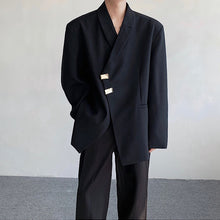 Load image into Gallery viewer, Black Irregular Single-breasted Casual Blazer