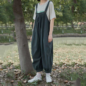 Solid Color Loose Overalls Casual Jumpsuit