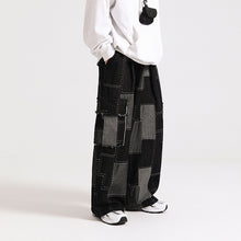 Load image into Gallery viewer, American Retro Patchwork Loose Wide-leg Jeans