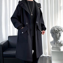 Load image into Gallery viewer, Hooded Loose Mid-length Windbreaker Jacket