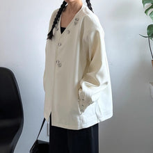 Load image into Gallery viewer, Padded Shoulder Button Loose Suit Jacket