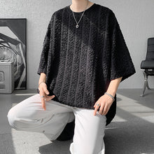 Load image into Gallery viewer, Vertical Striped Quarter Sleeve Casual T-Shirt