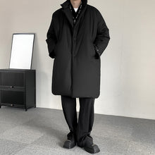 Load image into Gallery viewer, Black Loose Casual Cotton Coat