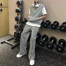 Load image into Gallery viewer, Hooded Shoulder Padded Vest Loose Sports Pants Two-Piece Set