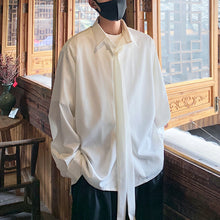 Load image into Gallery viewer, Ice Silk Chiffon Detachable Tie Drape Shirt