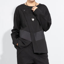 Load image into Gallery viewer, Crew Neck Loose Patchwork Casual Shirt