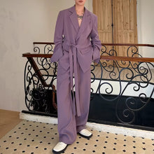 Load image into Gallery viewer, Rolled-up Sleeves Design Lace-up Suit Jacket Loose Casual Pants Two-piece Suit