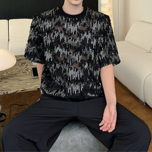 Load image into Gallery viewer, Sequin Short Sleeve Sheer T-Shirt
