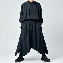 Load image into Gallery viewer, Japanese Lyocell Draped Loose Stand Collar Shirt Pants Two-piece Set