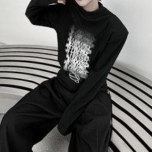 Load image into Gallery viewer, Gradient Letter Print Shoulder Pad Long Sleeve T-shirt