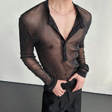 Load image into Gallery viewer, Glittery Sheer Long-Sleeved T-Shirt