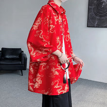 Load image into Gallery viewer, Dragon Pattern Casual Square Collar Shirt
