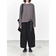 Load image into Gallery viewer, Women's Side Drawstring Hanging Tie Adjustable Loose Long Sleeve T-Shirt