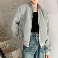 Load image into Gallery viewer, Padded Shoulder Oversized Stand Collar Jacket