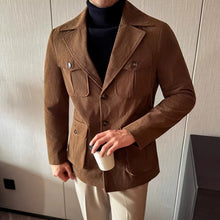 Load image into Gallery viewer, Retro Corduroy Slim-fit Suit Jacket