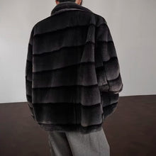Load image into Gallery viewer, Stripe Warm Artificial Fur Cotton-padded Jacket