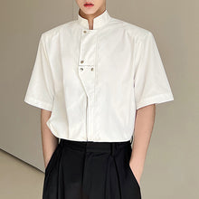 Load image into Gallery viewer, Stand Collar Zipper Short Sleeve Casual Shirt