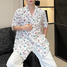 Load image into Gallery viewer, Butterfly Print Fringe Casual T-shirt