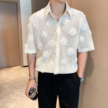 Load image into Gallery viewer, Hollow 3D Floral Short-sleeved Shirt