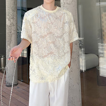 Load image into Gallery viewer, Sequin Short Sleeve Sheer T-Shirt
