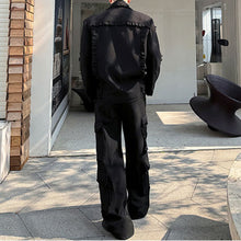 Load image into Gallery viewer, Red Suit Multi-pocket Jacket Wide-leg Trousers Two-piece Set