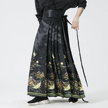 Load image into Gallery viewer, Crane Print Retro Horse-face Skirt Hanfu