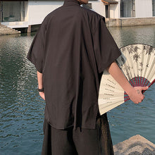 Load image into Gallery viewer, Irregular Shawl Retro Short-sleeved Top