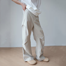 Load image into Gallery viewer, Pleated Paneled Silhouette Straight-leg Trousers