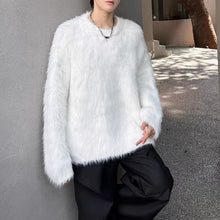 Load image into Gallery viewer, Winter Loose-fitting Crew Neck Faux Fur Sweater