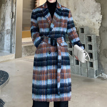 Load image into Gallery viewer, Winter Plaid Trench Coat