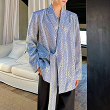 Load image into Gallery viewer, Sequined Lace-Up Stage Blazer