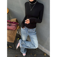 Load image into Gallery viewer, High Collar Thin Knitted Bottoming Shirt