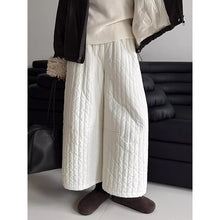 Load image into Gallery viewer, Quilted Striped Cropped Casual Trousers